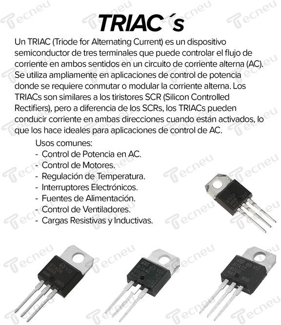 BTA08-600B TRIAC 600V 8A TO-220 - Tecneu