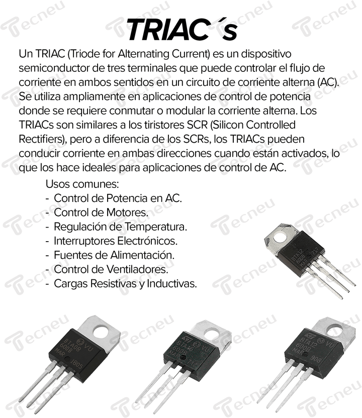 BTA12 - 800B TRIAC 800V 12A TO - 220 - 3 - Tecneu