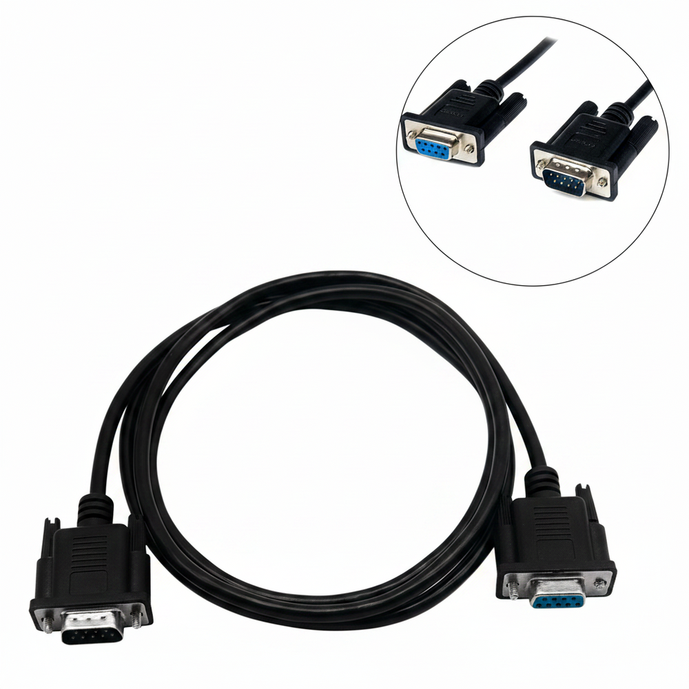 Cable Extensión Serie RS-232 DB9 Macho a Hembra Directo 1.5m 30AWG PLC
