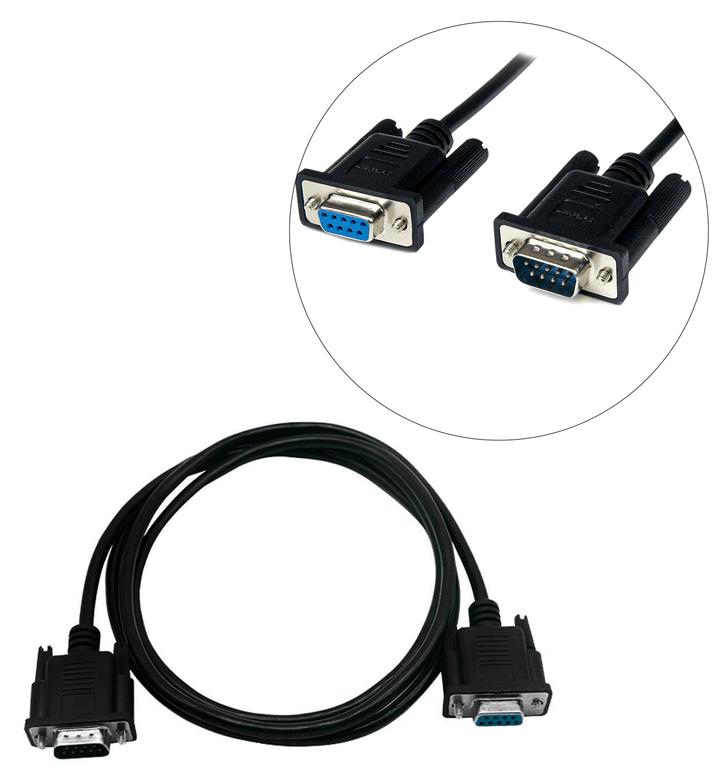 Cable Extensión Serie RS - 232 DB9 Macho a Hembra Directo 1.5m 30AWG PLC - Tecneu