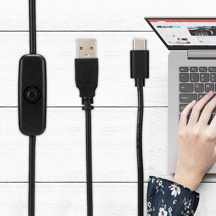 Cable USB A Tipo C Interruptor ON / OFF 5V 3A Carga Rápida 1 Metro - Tecneu