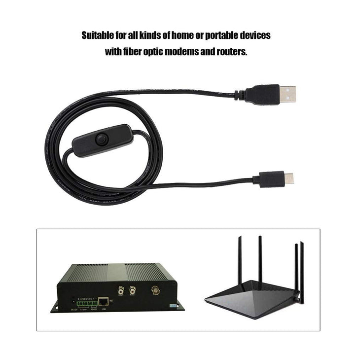Cable USB A Tipo C Interruptor ON / OFF 5V 3A Carga Rápida 1 Metro - Tecneu