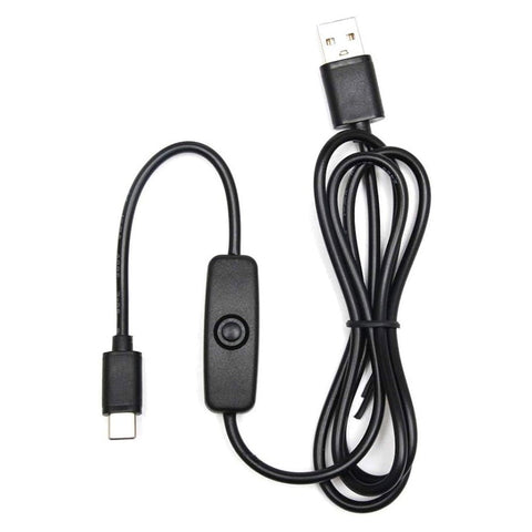 Cable USB A Tipo C Interruptor ON / OFF 5V 3A Carga Rápida 1 Metro