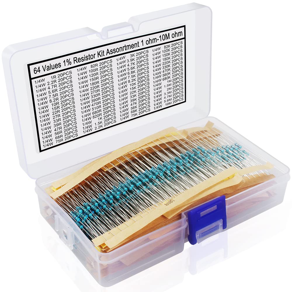 Caja 1280 Resistencias 1/4w 1% 64 Valores