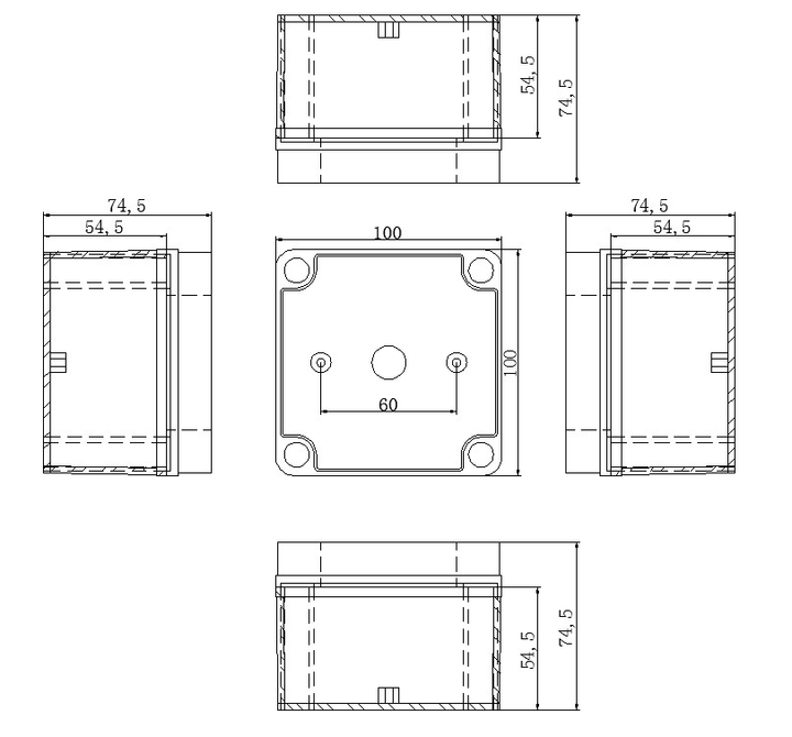 Caja de Conexiones Plástico ABS Impermeable IP66 100x100x75mm - Tecneu