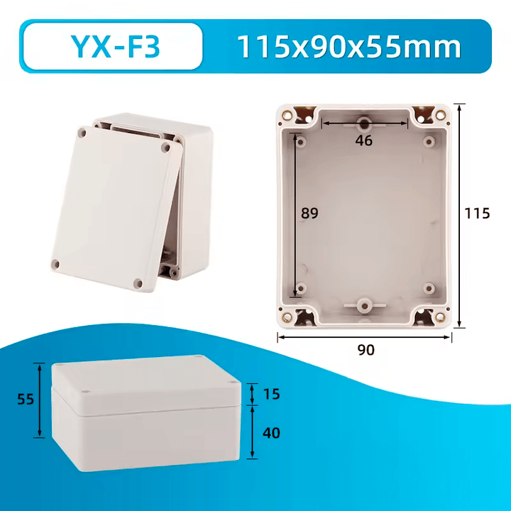 Caja de Conexiones Plástico ABS Impermeable IP66 115x90x55mm - Tecneu