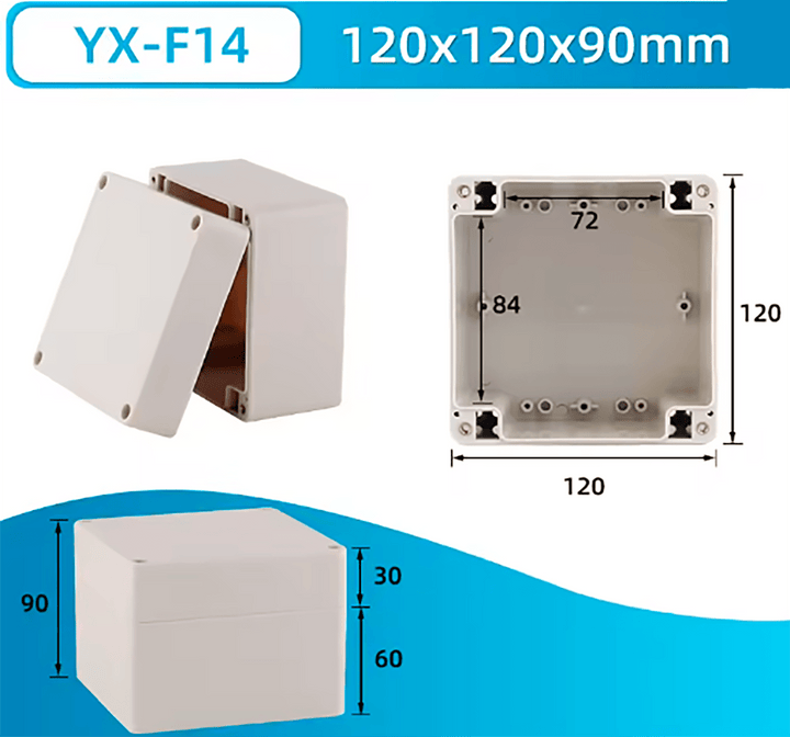 Caja de Conexiones Plástico ABS Impermeable IP66 120x120x90mm - Tecneu