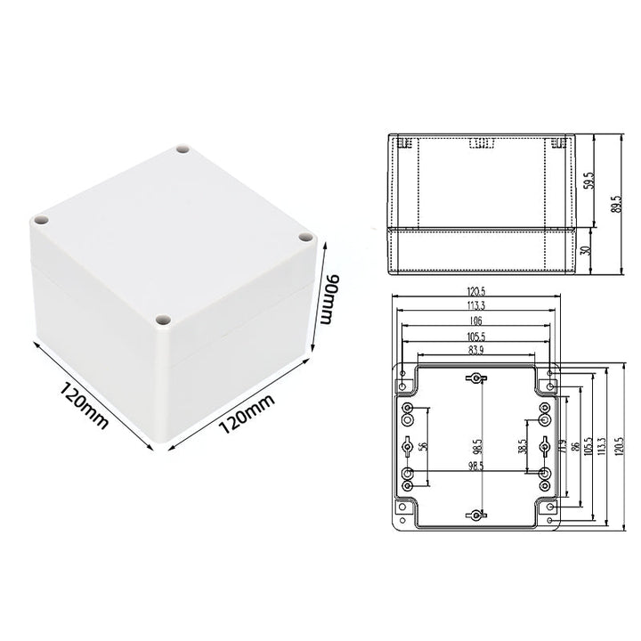 Caja de Conexiones Plástico ABS Impermeable IP66 120x120x90mm - Tecneu