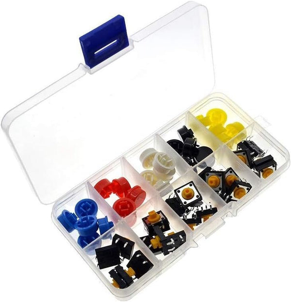 Caja Organizadora Con 25 Pulsadores 12x12mm 1a 5 Colores - Tecneu