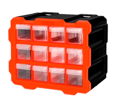 Caja organizadora de piezas con 12 compartimentos