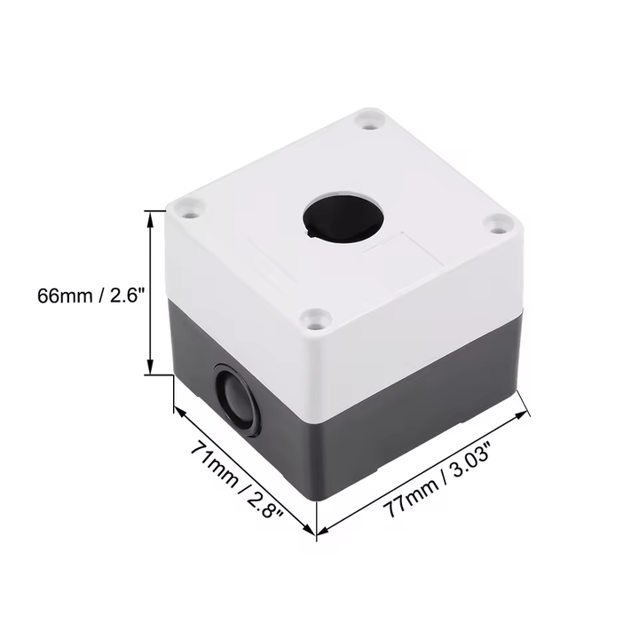 Caja para botón Industrial de 22mm 1 orificio - Tecneu