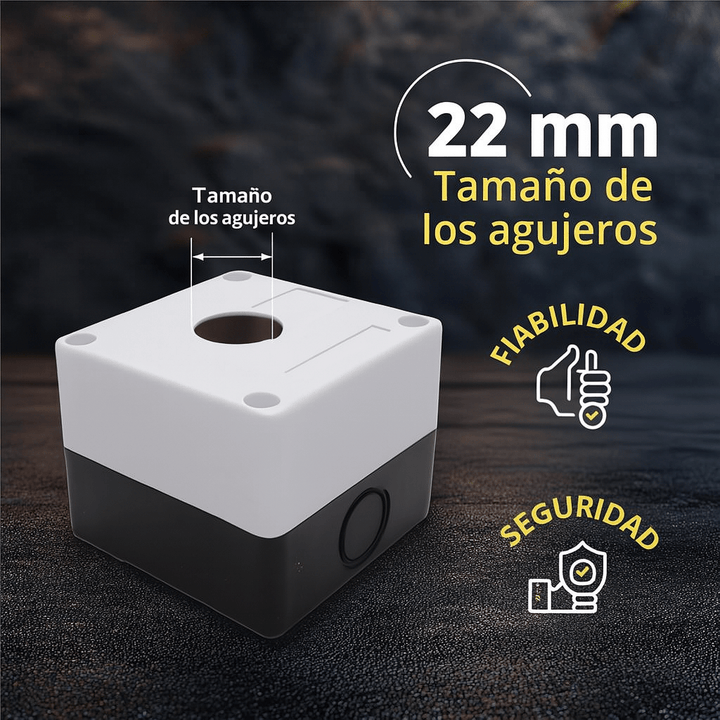 Caja para botón Industrial de 22mm 1 orificio - Tecneu