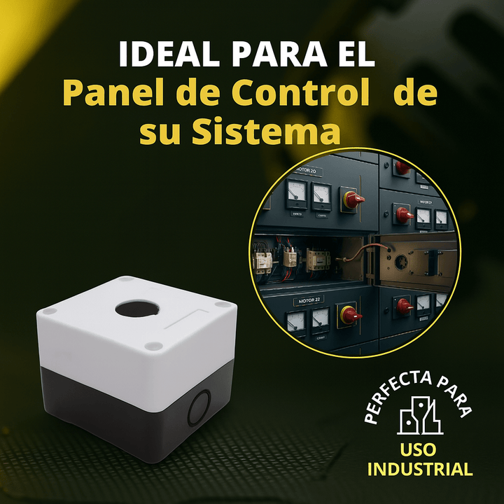Caja para botón Industrial de 22mm 1 orificio - Tecneu