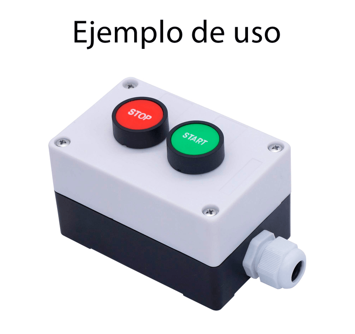 Caja para botón Industrial de 22mm 2 orificios - Tecneu