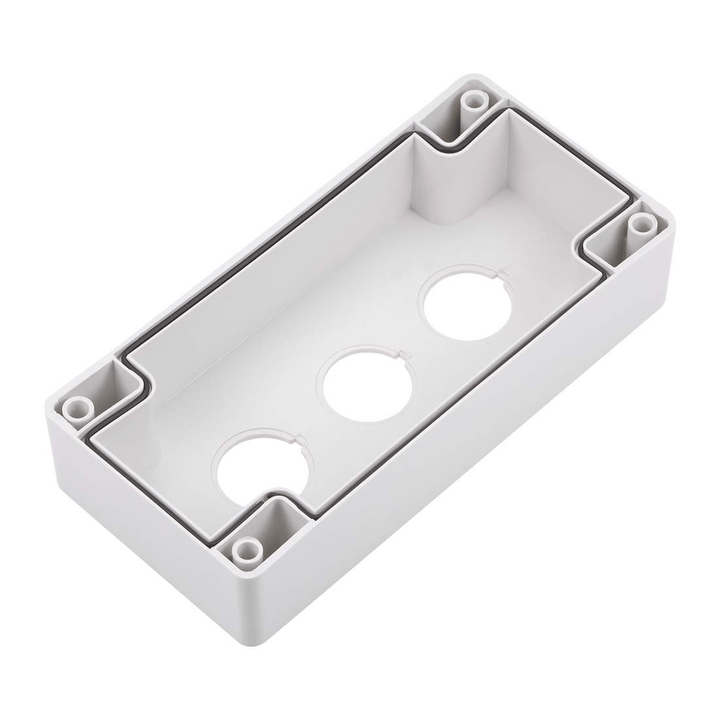 Caja para botón Industrial de 22mm 3 orificios - Tecneu