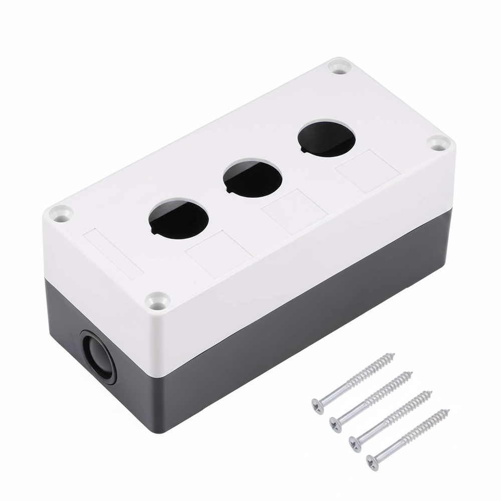 Caja para botón Industrial de 22mm 3 orificios