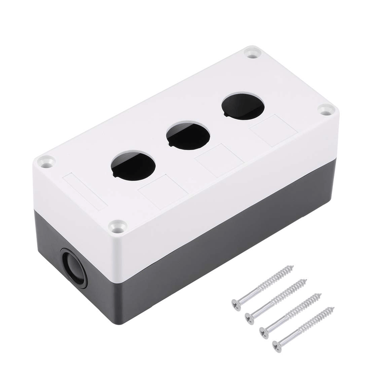Caja para botón Industrial de 22mm 3 orificios - Tecneu