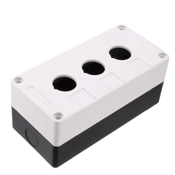 Caja para botón Industrial de 22mm 3 orificios - Tecneu