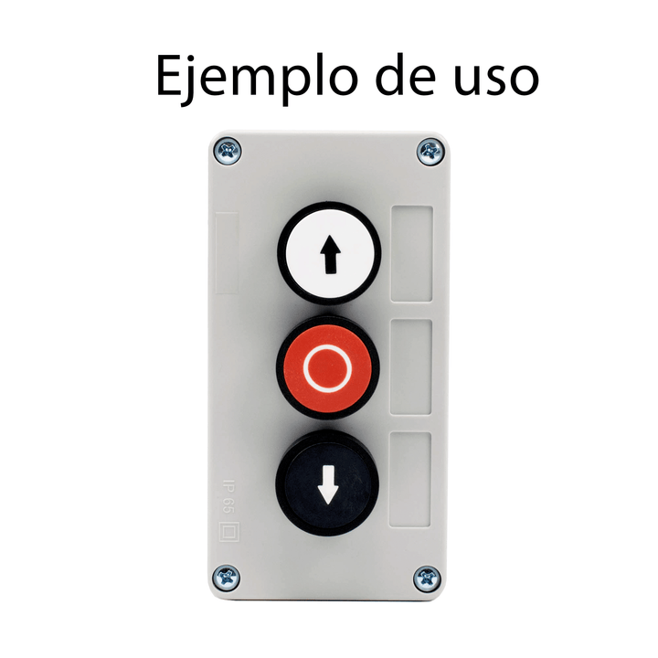 Caja para botón Industrial de 22mm 3 orificios - Tecneu