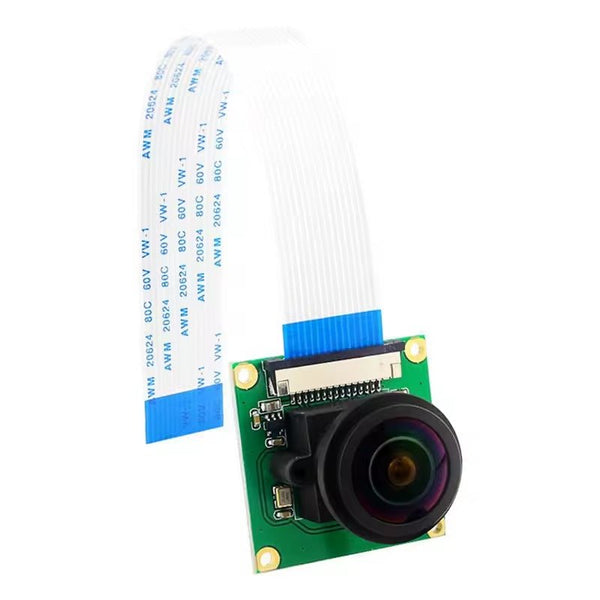 Cámara Ojo de Pez 5MP para Raspberry Pi Enfoque Ajustable 175° - Tecneu