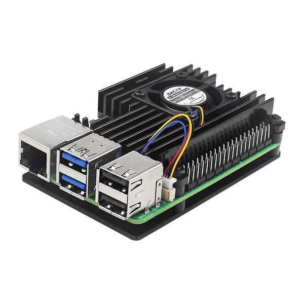 Carcasa Disipador de Aluminio con Ventilador Raspberry Pi 5 - Tecneu