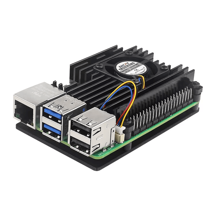 Carcasa Disipador de Aluminio con Ventilador Raspberry Pi 5 - Tecneu