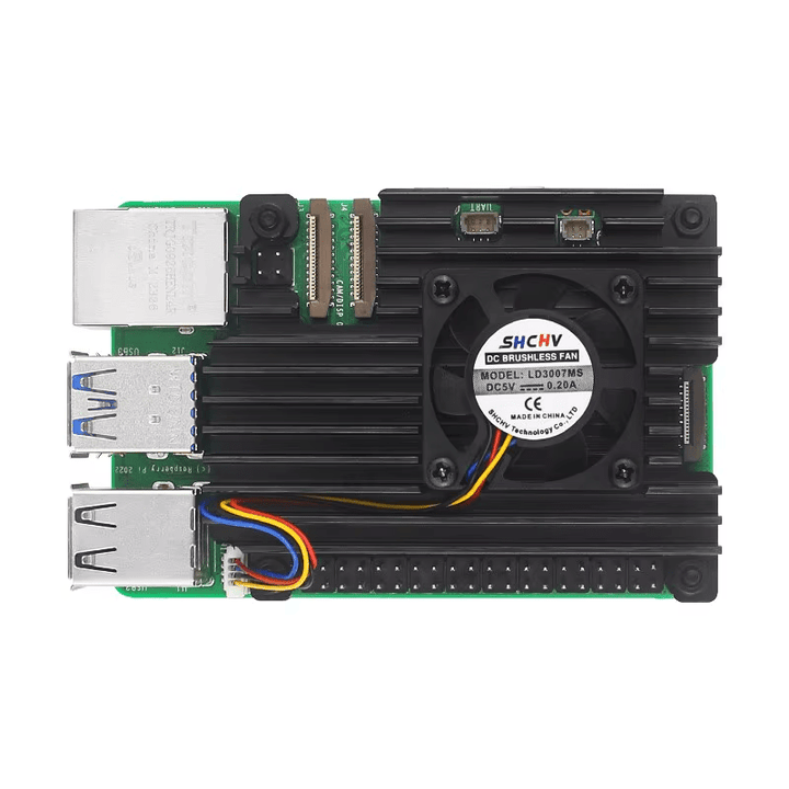 Carcasa Disipador de Aluminio con Ventilador Raspberry Pi 5 - Tecneu