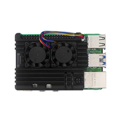 Carcasa Disipador Raspberry Pi 5 5B Metal Doble Ventilador