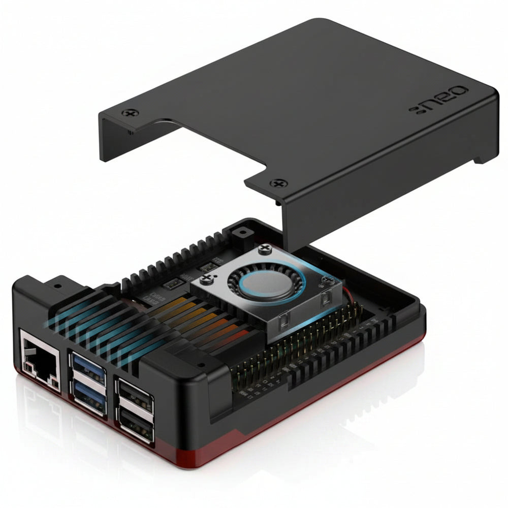 Carcasa Metálica Argon Neo 5 Raspberry Pi 5 Con Ventilación + Disipadores De Calor