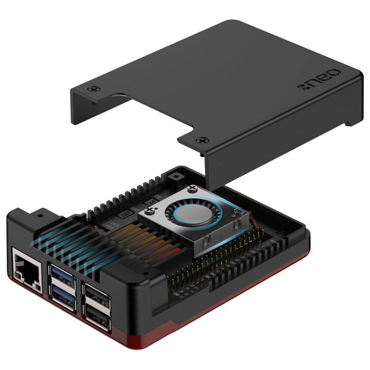 Carcasa Metálica Argon Neo 5 Raspberry Pi 5 Con Ventilación + Disipadores De Calor - Tecneu