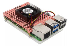 Carcasa Protector Para Raspberry Pi 5 + Disipador De Cobre + Ventilador