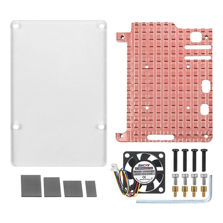 Carcasa Protector Para Raspberry Pi 5 + Disipador De Cobre + Ventilador - Tecneu
