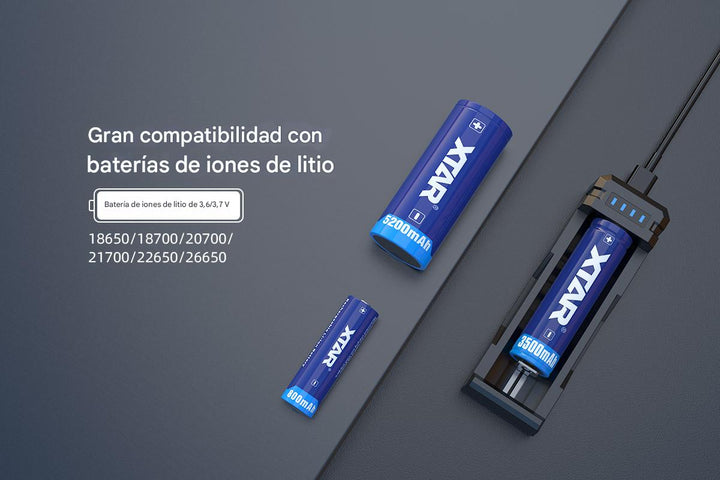 Cargador de Baterías 18650 XTAR SC1 Tipo C 2A - Tecneu