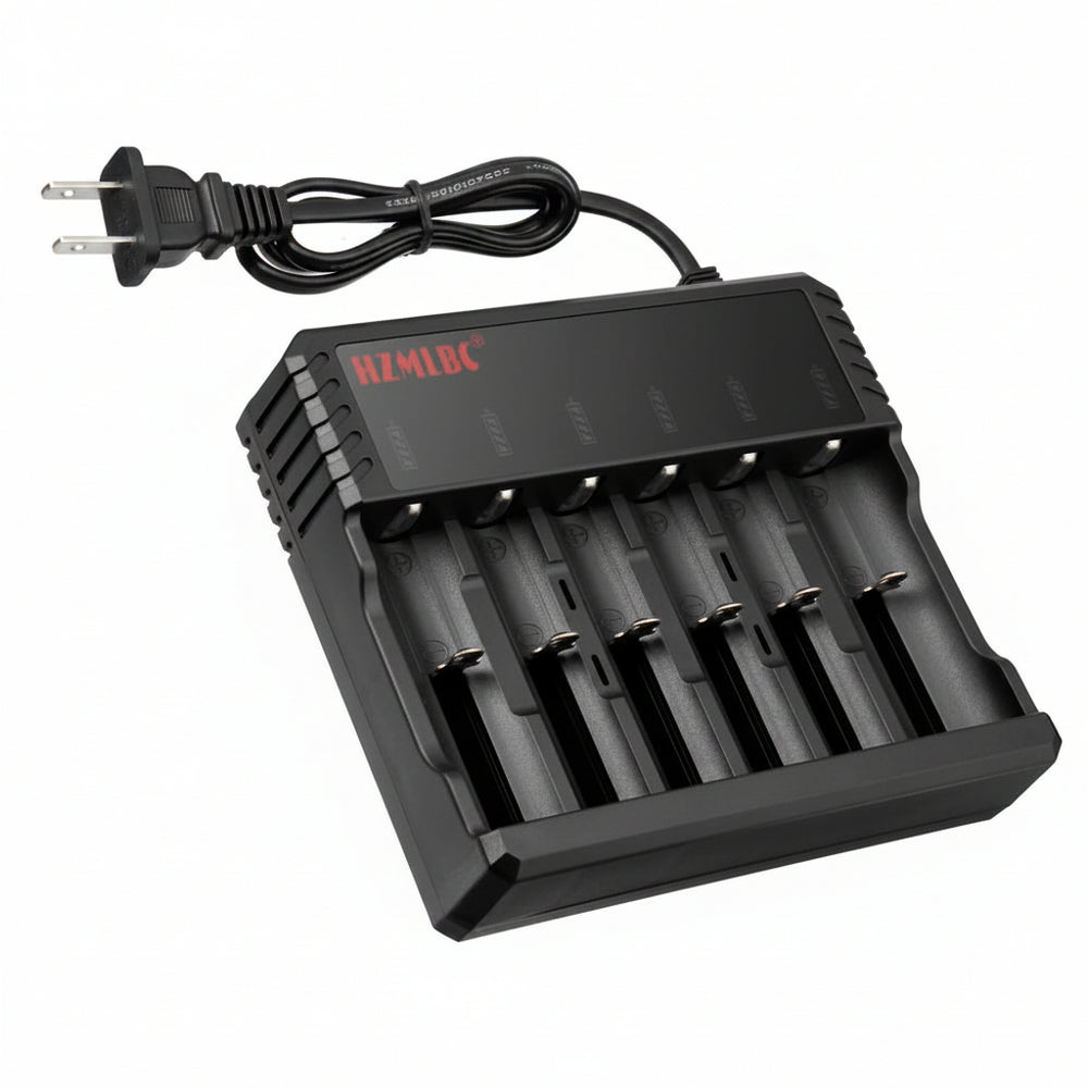 Cargador De Baterias De Litio Universal De 6 Bahías 4.2V 18650 26650 17670 Y Más