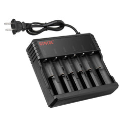 Cargador De Baterias De Litio Universal De 6 Bahías 4.2V 18650 26650 17670 Y Más