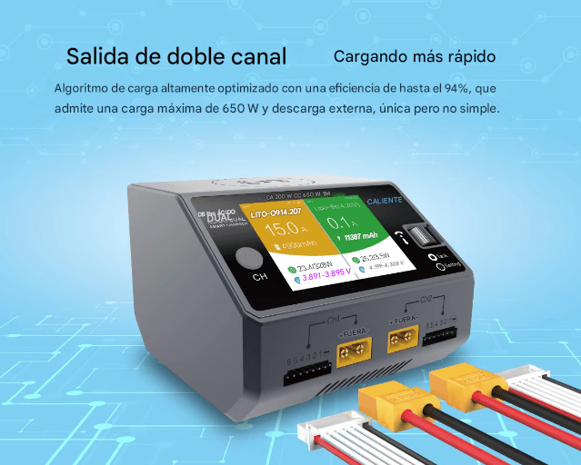 Cargador de Baterías inteligente HOTA D6 Pro 650W AC/DC - Tecneu