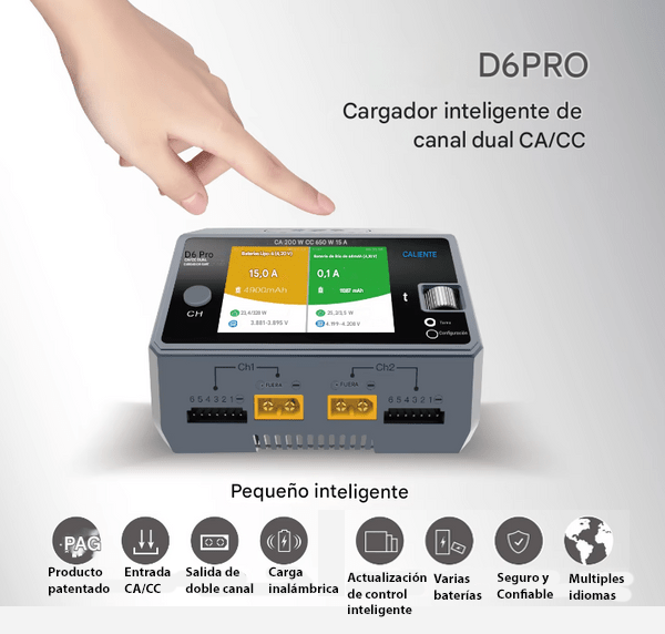 Cargador de Baterías inteligente HOTA D6 Pro 650W AC/DC - Tecneu