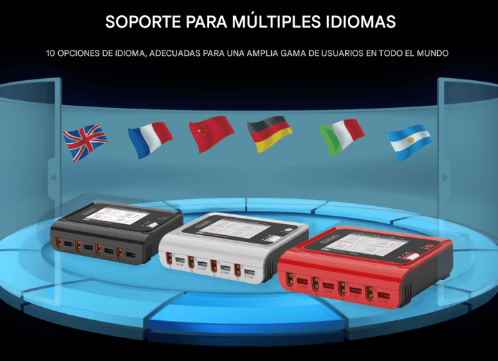 Cargador de Baterías Inteligente ToolkitRC Q4AC 4x50W 4 puertos 1 - 4S AC/DC - Tecneu