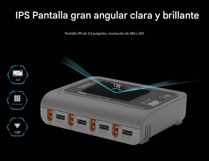 Cargador de Baterías Inteligente ToolkitRC Q4AC 4x50W 4 puertos 1 - 4S AC/DC - Tecneu