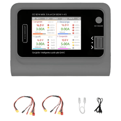 Cargador de Baterías Inteligente ToolkitRC Q4AC 4x50W 4 puertos 1-4S AC/DC