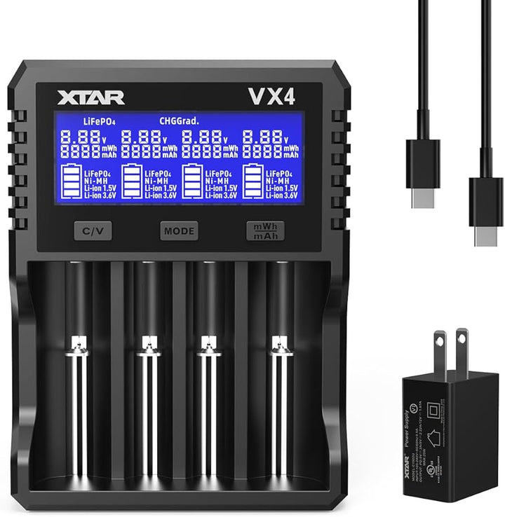 Cargador de Baterías Universal XTAR VX4 Li - ion Ni - MH LiFePO4 - Tecneu