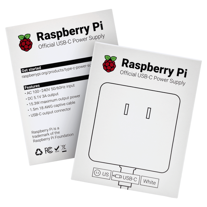 Cargador Eliminador Raspberry Pi 5V 3A 15W Tipo C Original - Tecneu