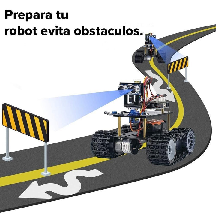 Carro Robot Chasis De Tanque Llantas Oruga Piso Doble - Tecneu