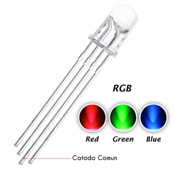 Led Rgb 5mm / 8mm Anodo / Catodo Comun Ultrabrillante