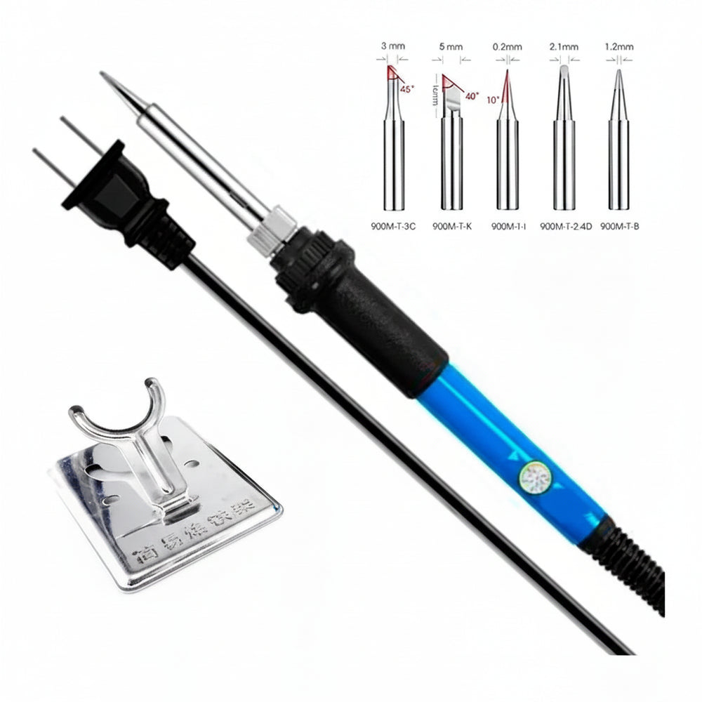 Cautín Bolígrafo 60w 110v Kit Soldadura Eléctrica Ajustable Con 5 Puntas Y Soporte