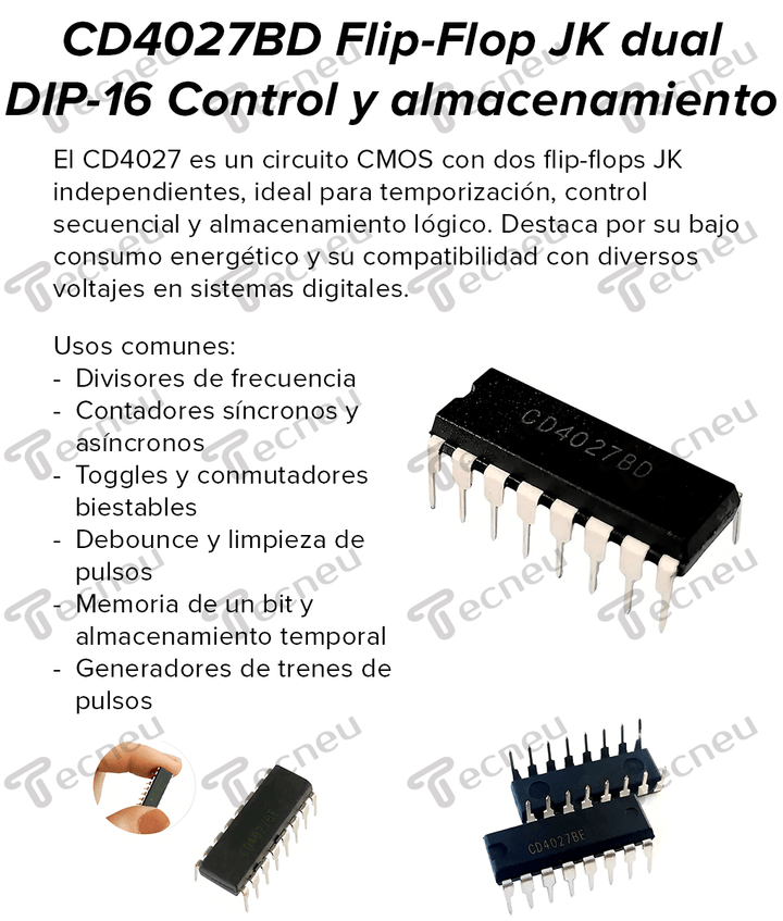 5x CMOS 4027 SMD JK-Flip-Flop – 2-fach, SO16, C-MOS IC, NEU