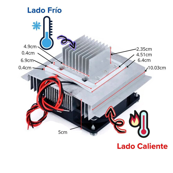 Celda Peltier Tec1 - 12706 + Disipador + Ventilador + Fuente - Tecneu