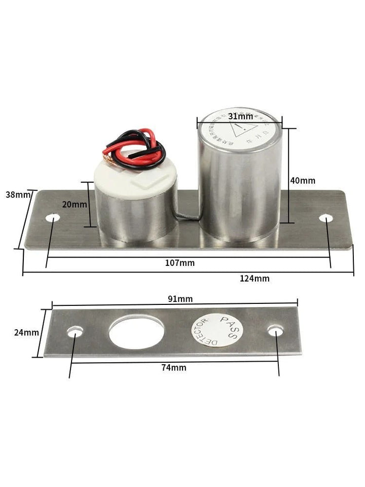 Cerradura Electrica Perno Acero 800kg Alta Resistencia Chapa - Tecneu