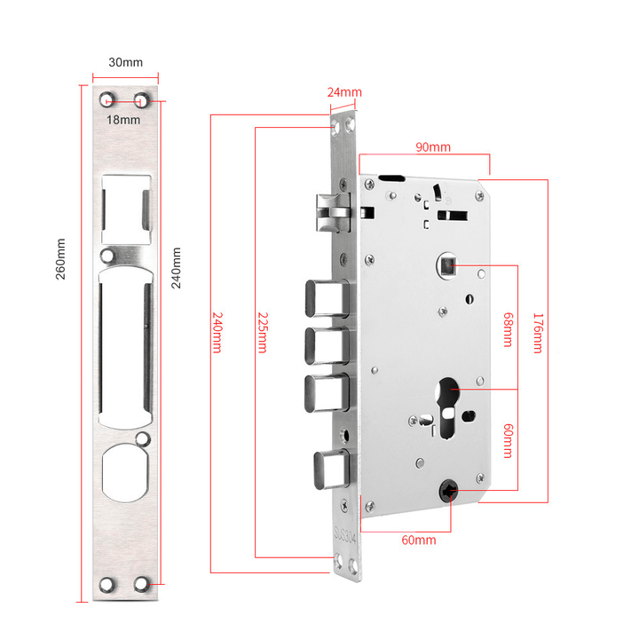 Cerradura Electrónica 4 Pestillos Retracción Automática 6068 - Tecneu