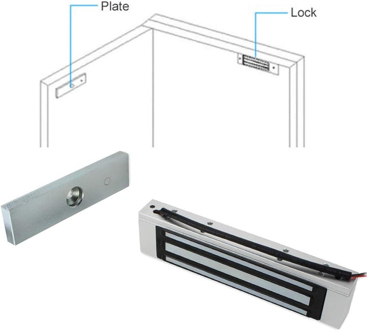 Chapa Cerradura Magnetica 180kg 12/24v Bloqueo De Seguridad - Tecneu
